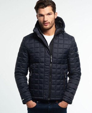 Superdry Box Quilt Fuji Férfi Kabát Sötétkék | TPEIU0214